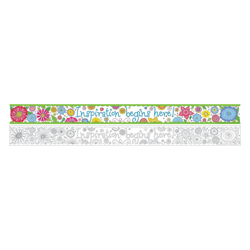 Barker Creek Double-Sided Straight-Edge Border Strips, 3in x 35in, Color Me! In My Garden, Pack Of 12 MPN:BC911