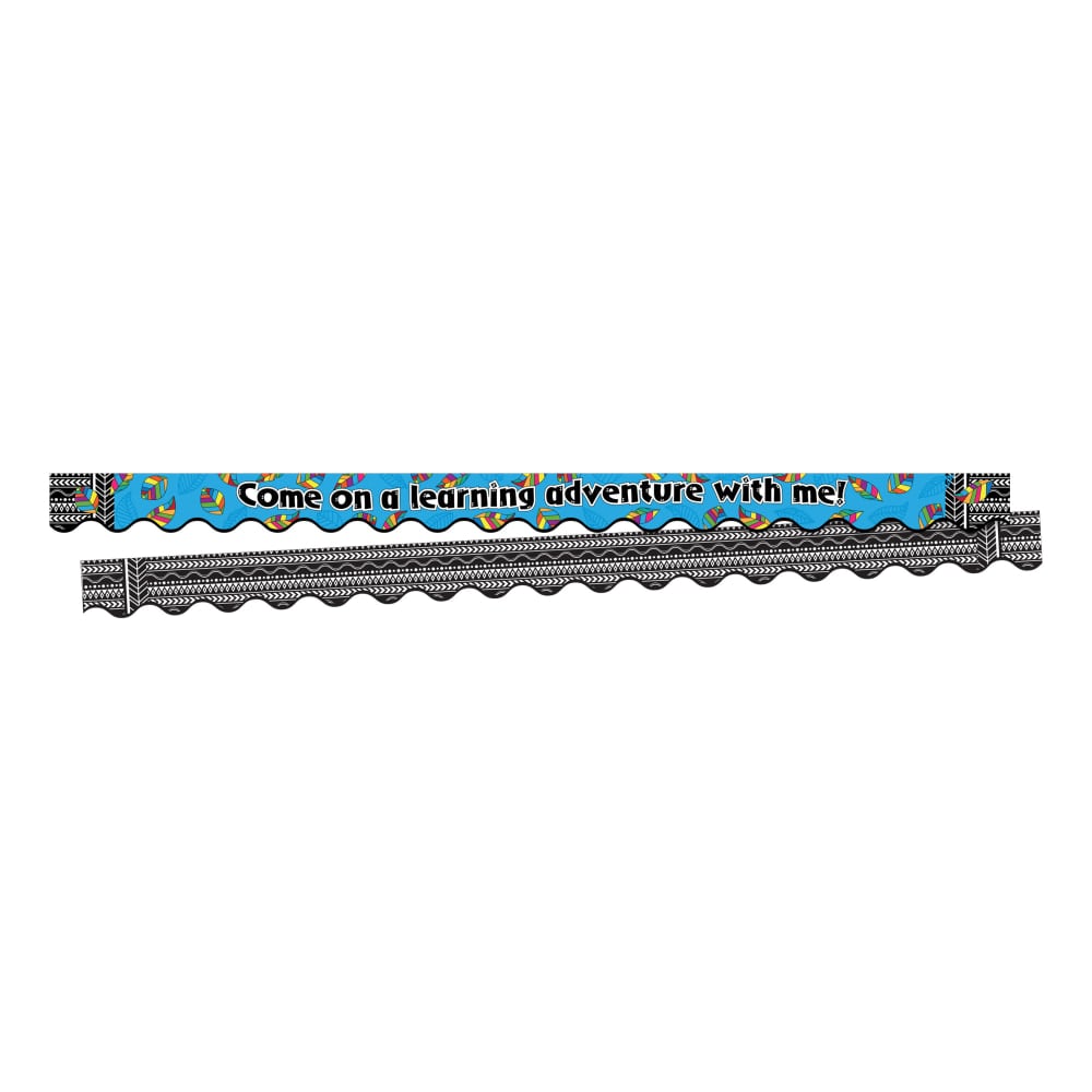 Barker Creek Scalloped-Edge Border Strips, 2 1/4in x 36in, A Learning Adventure, Pre-K To College, 35ft Of Trim MPN:BC914