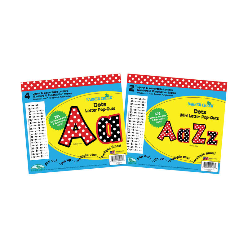 Barker Creek Letter Pop-Outs Sets, Dot, 931 Pieces, Pack Of 2 MPN:BCP3501