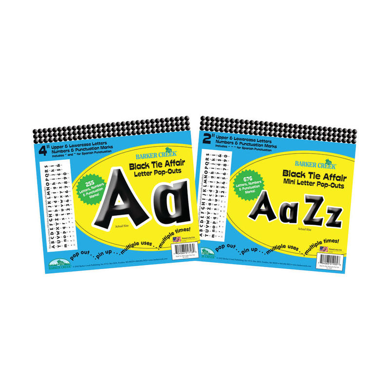 Barker Creek Letter Pop-Outs Sets, Black Tie, 931 Pieces, Pack Of 2 MPN:BCP3504