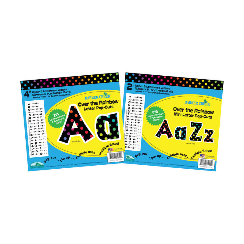 Barker Creek Letter Pop-Outs Sets, Rainbow, 931 Pieces, Pack Of 2 MPN:BCP3506