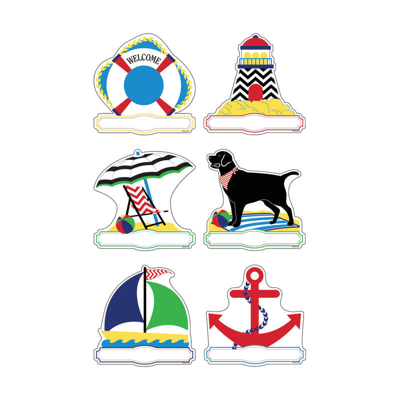 Barker Creek Accents, Double-Sided, Chevron Nautical, Pack Of 36 MPN:LL2203