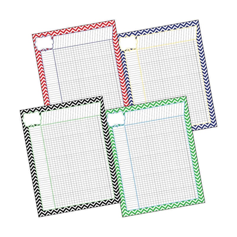 Barker Creek Chart Set, Incentive Chevron Nautical, 17in x 22in, Grades Pre-K+, Pack Of 4 MPN:LL567