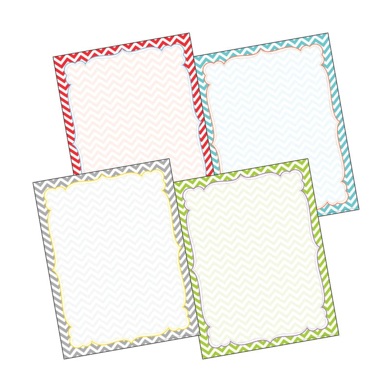 Barker Creek Chevron Border Chart Set, 17in x 22in, Beautiful, Pack Of 4 MPN:LL568
