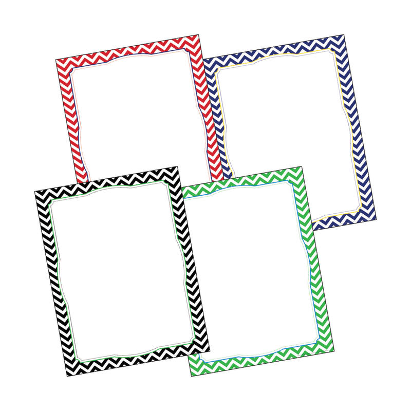 Barker Creek Chevron Border Chart Set, 17in x 22in, Nautical, Pack Of 4 MPN:LL569