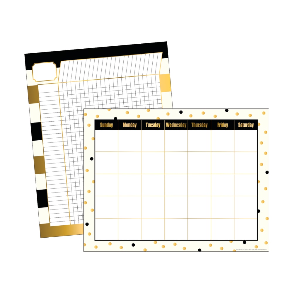 Barker Creek Chart Set, Gold, 17in x 22in, Grades Pre-K+, Pack Of 2 MPN:LL576