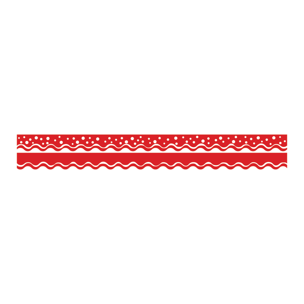 Barker Creek Scalloped-Edge Double-Sided Borders, 2 1/4in x 36in, Happy Cherry, Pack Of 13 MPN:LL900
