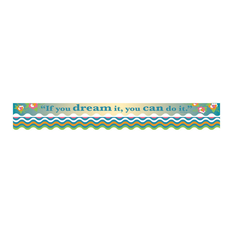Barker Creek Double-Sided Straight-Edge Border Strips, 3in x 35in, You Can, Pack Of 12 MPN:LL904
