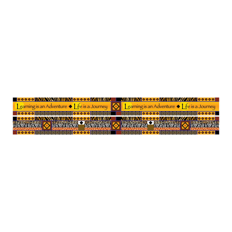 Barker Creek Double-Sided Straight-Edge Border Strips, 3in x 35in, Africa, Pack Of 12 MPN:LL943