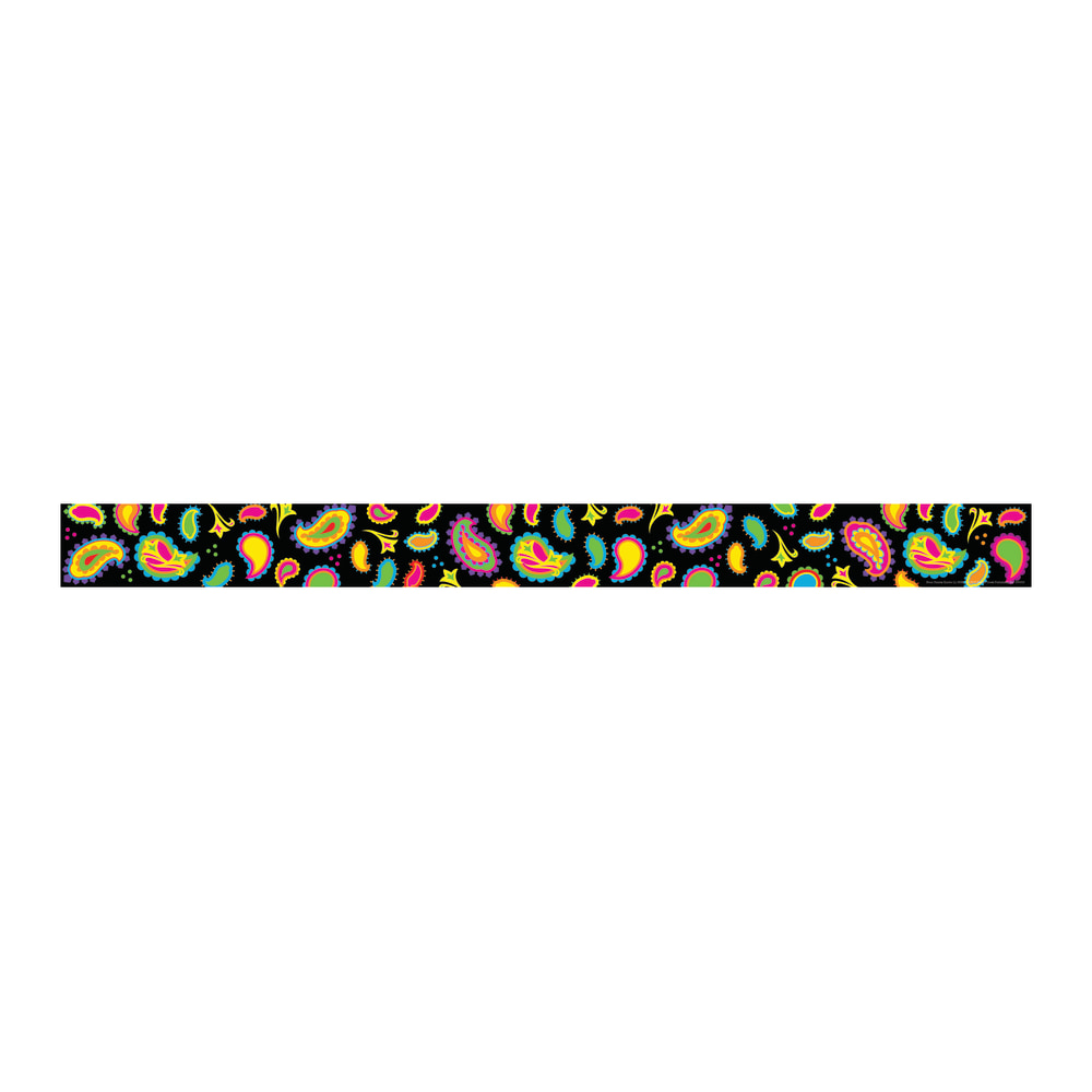 Barker Creek Straight-Edge Borders, 3in x 35in, Neon Paisley, Pack Of 12 MPN:LL958