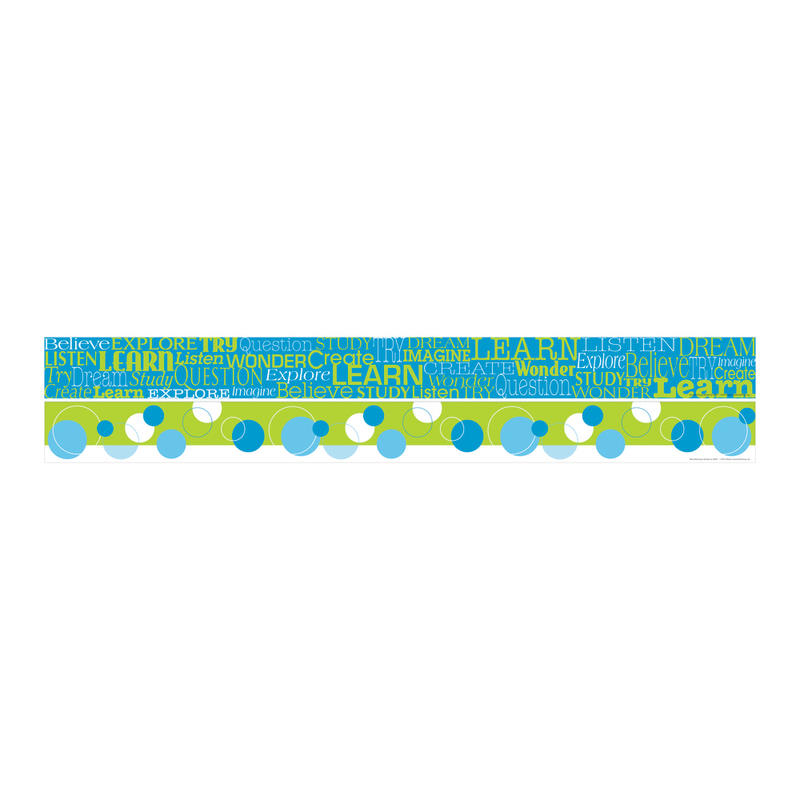 Barker Creek Double-Sided Straight-Edge Border Strips, 3in x 35in, Learn, Pack Of 12 MPN:LL963