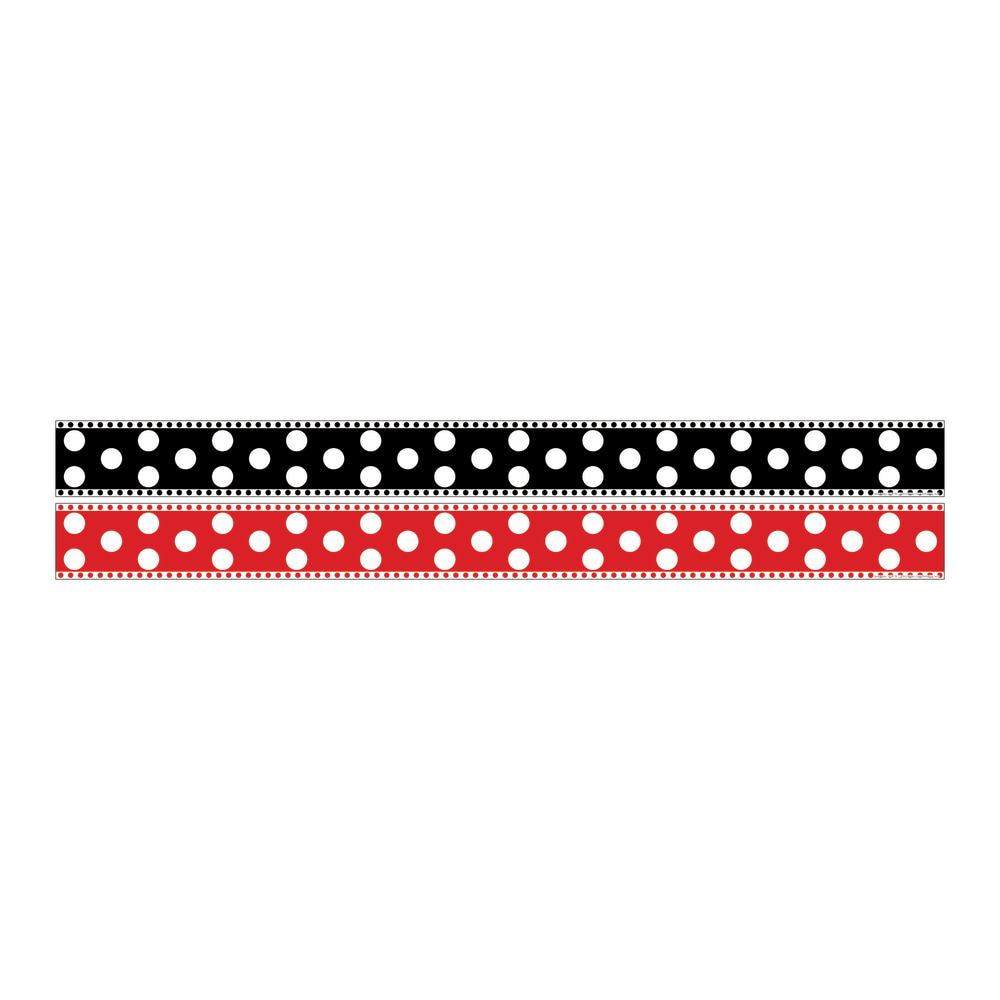 Barker Creek Double-Sided Straight-Edge Border Strips, 3in x 35in, Dots, Pack Of 12 MPN:LL977
