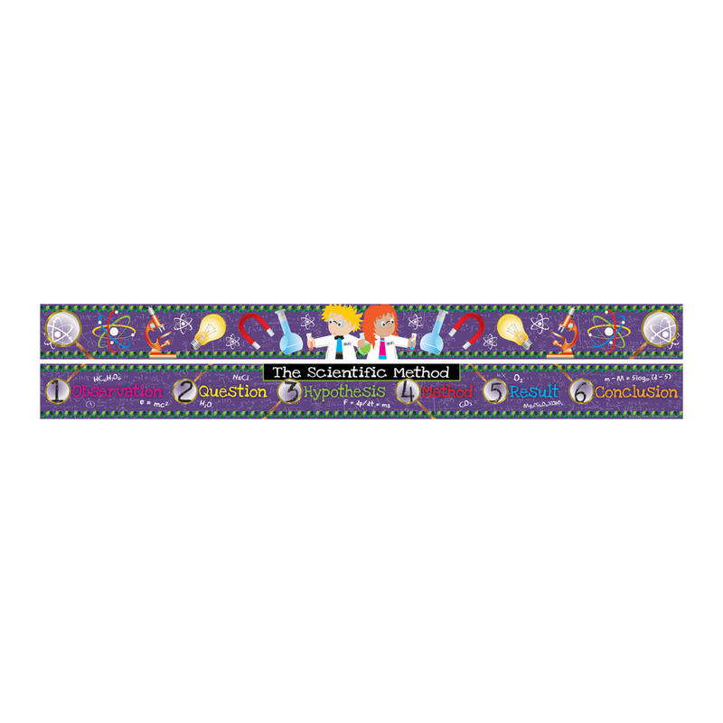 Barker Creek Double-Sided Straight-Edge Border Strips, 3in x 35in, Science, Pack Of 12 MPN:LL983