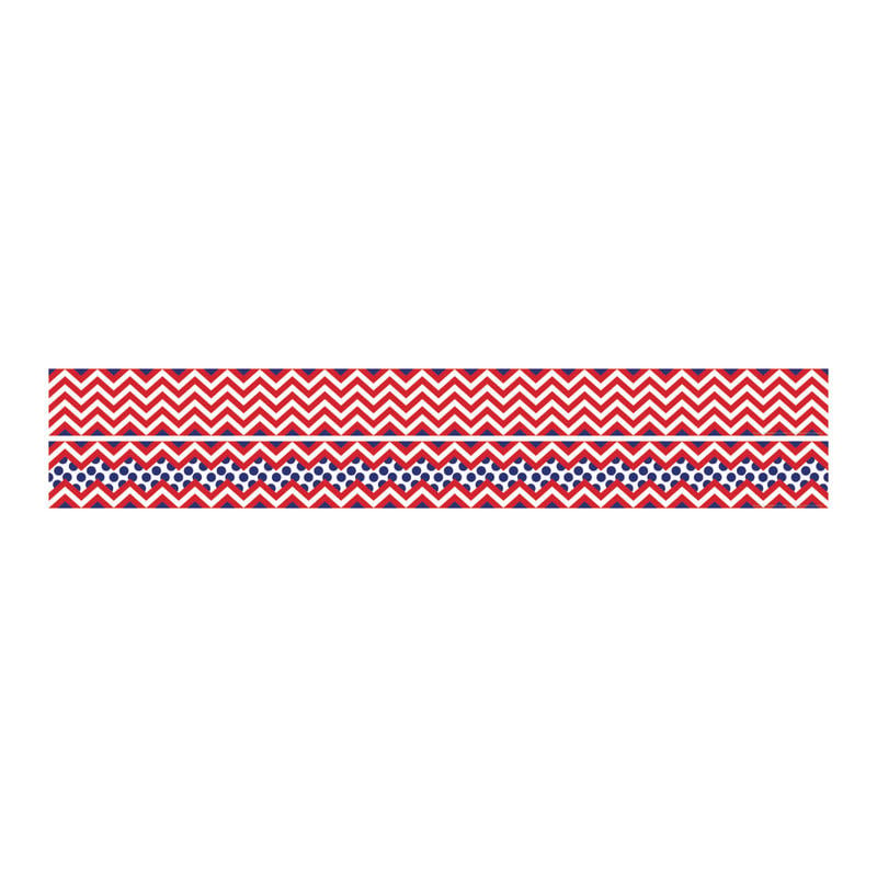 Barker Creek Double-Sided Straight-Edge Border Strips, 3in x 35in, Chevron Red, Pack Of 12 MPN:LL987