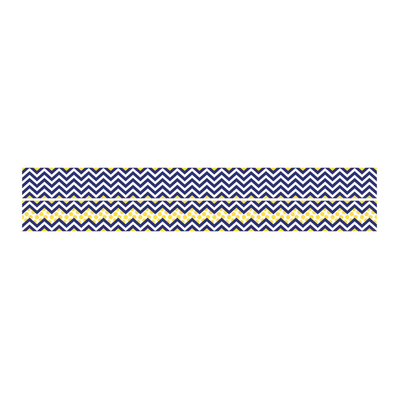 Barker Creek Double-Sided Straight-Edge Border Strips, 3in x 35in, Chevron Navy, Pack Of 12 MPN:LL988