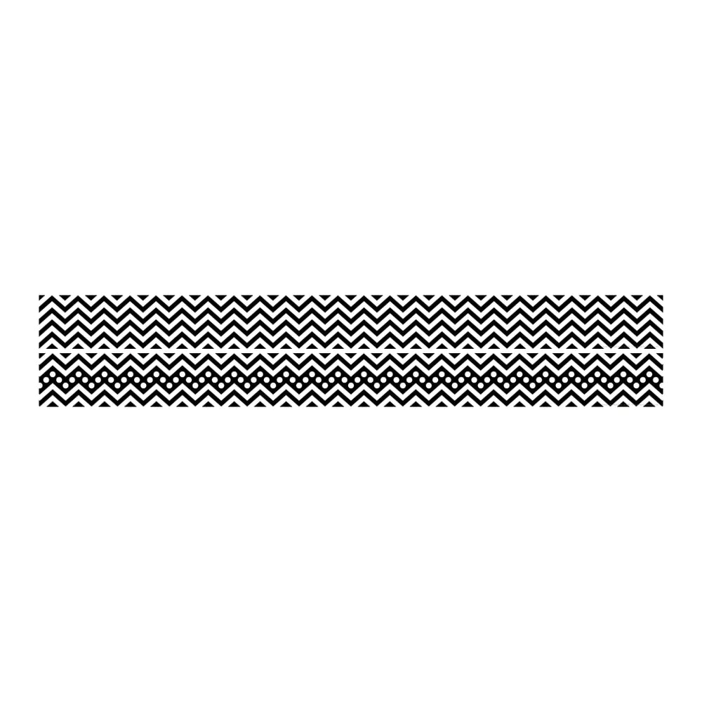 Barker Creek Double-Sided Straight-Edge Border Strips, 3in x 35in, Chevron Black, Pack Of 12 MPN:LL989