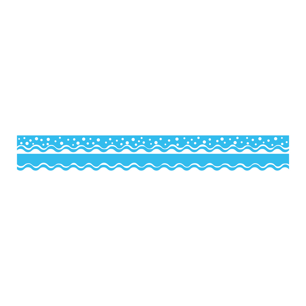Barker Creek Scalloped-Edge Double-Sided Borders, 2 1/4in x 36in, Pool Blue, Pack Of 13 MPN:LL992
