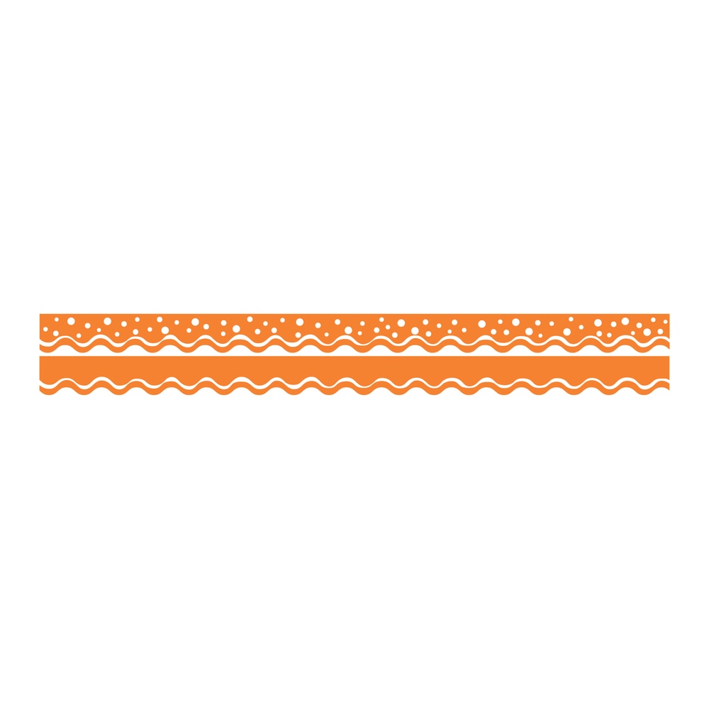 Barker Creek Scalloped-Edge Double-Sided Borders, 2 1/4in x 36in, Tangerine, Pack Of 13 MPN:LL993