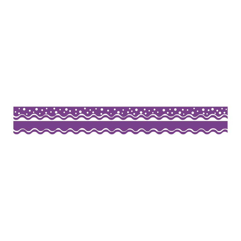 Barker Creek Scalloped-Edge Double-Sided Borders, 2 1/4in x 36in, Grape, Pack Of 13 MPN:LL994