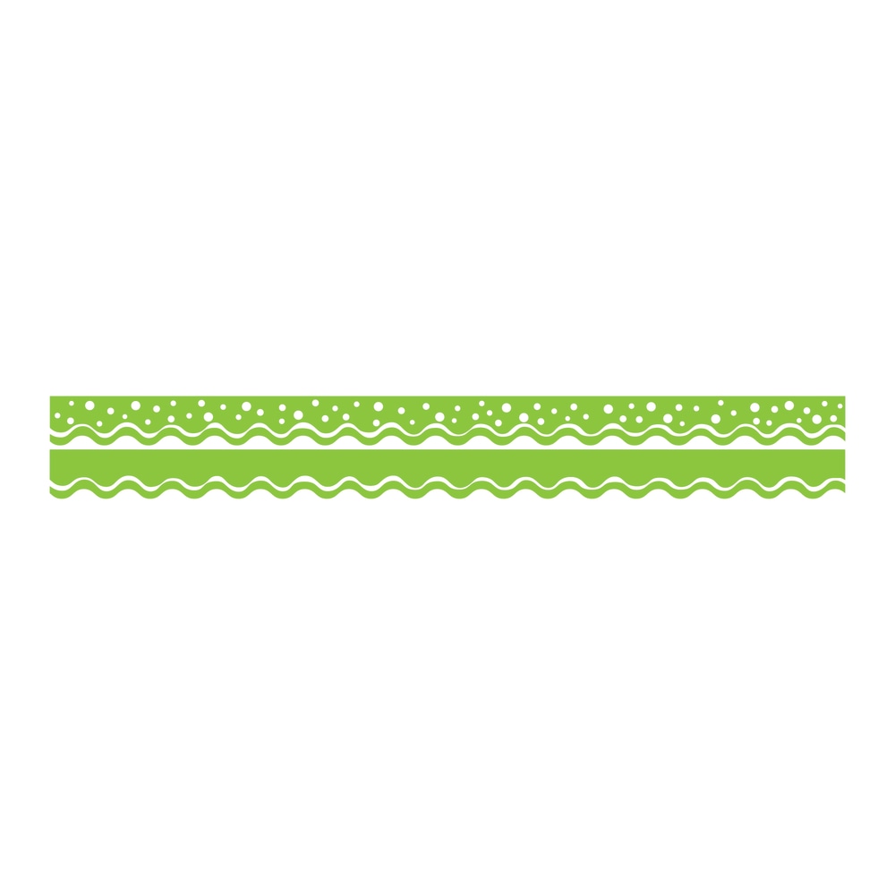 Barker Creek Scalloped-Edge Double-Sided Borders, 2 1/4in x 36in, Lime, Pack Of 13 MPN:LL995