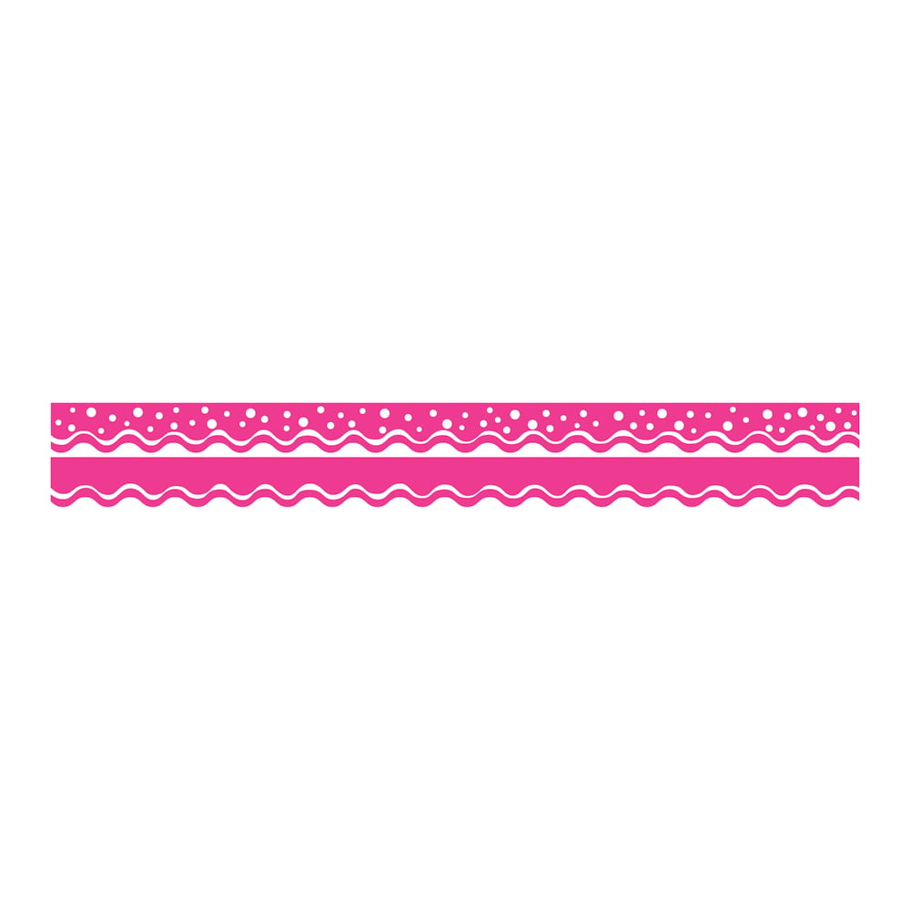 Barker Creek Scalloped-Edge Double-Sided Borders, 2 1/4in x 36in, Hot Pink, Pack Of 13 MPN:LL996