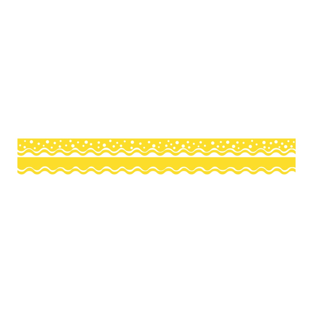 Barker Creek Scalloped-Edge Double-Sided Borders, 2 1/4in x 36in, Lemon Yellow, Pack Of 13 MPN:LL997