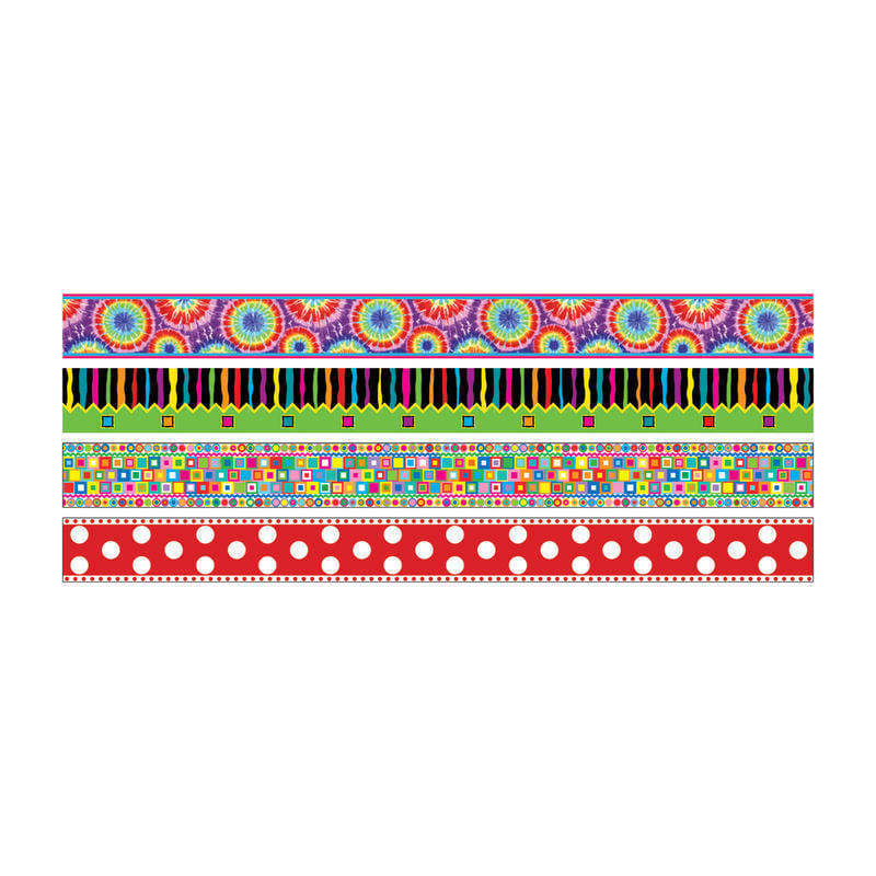 Barker Creek Border Set, 3in X 35in, In The Groove, 12 Strips Per Pack, Set Of 4 Packs MPN:SS0951