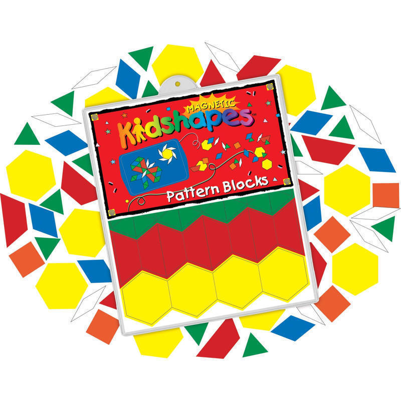 Barker Creek Magnets, Magnetic Kidshapes, Pattern Blocks, Grades Pre-K+, Pack Of 108 MPN:LM2300