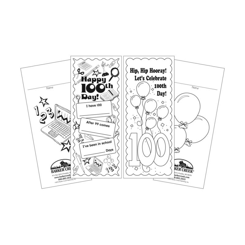 Barker Creek Bookmark Duets, 100th Day, Pack Of 60 MPN:LL2199