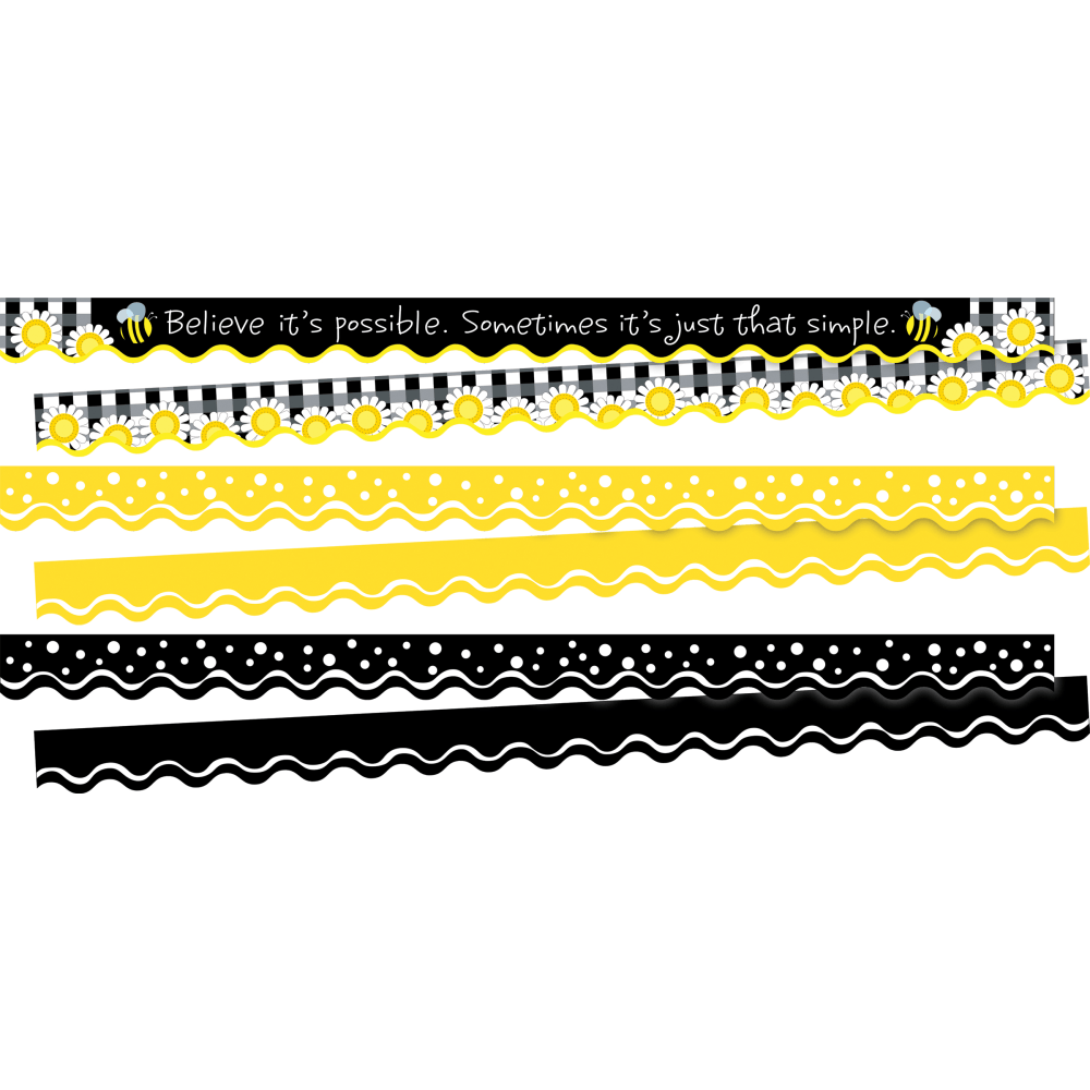 Barker Creek Double-Sided Scalloped Borders, Believe its Possible, 2-1/4in x 36in, Set Of 39 Borders MPN:4034