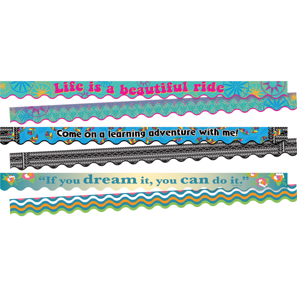 Barker Creek Double-Sided Scalloped Borders, Life Quotes, 2-1/4in x 36in, Set Of 39 Borders MPN:4049