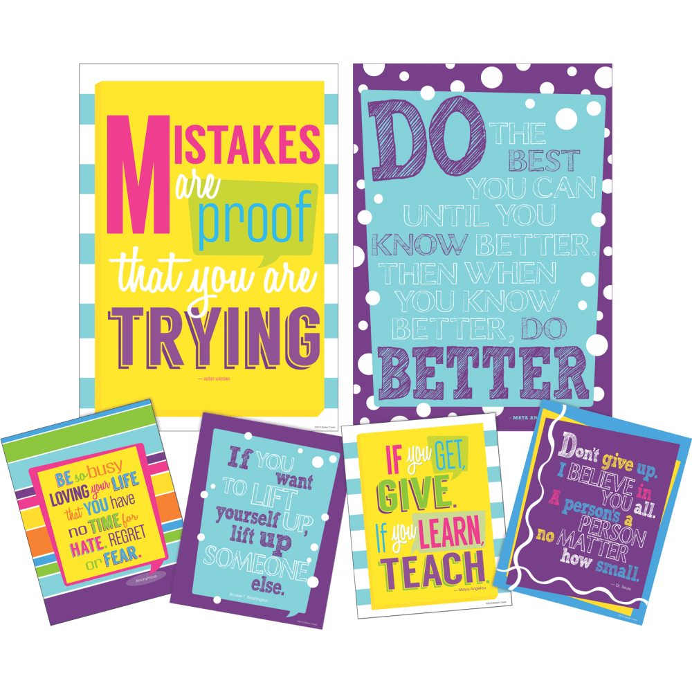 Barker Creek Art Print And Poster Set, Keep On Trying, Set Of 6 Pieces MPN:4209