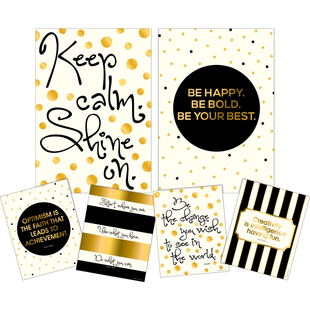 Barker Creek Art Print And Poster Set, Be Happy, Be Bold, Set Of 6 Pieces MPN:4211