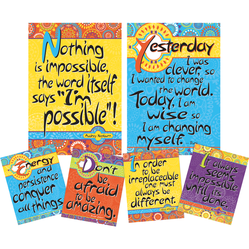Barker Creek Art Print And Poster Set, Yes You Can, Set Of 6 Pieces MPN:4212