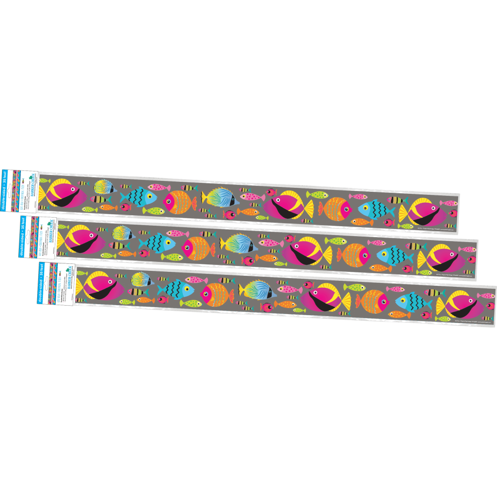 Barker Creek Double-Sided Straight-Edge Border Strips, Kai Ola Tropical Fish, 3in x 35in, Set Of 36 Strips MPN:4309