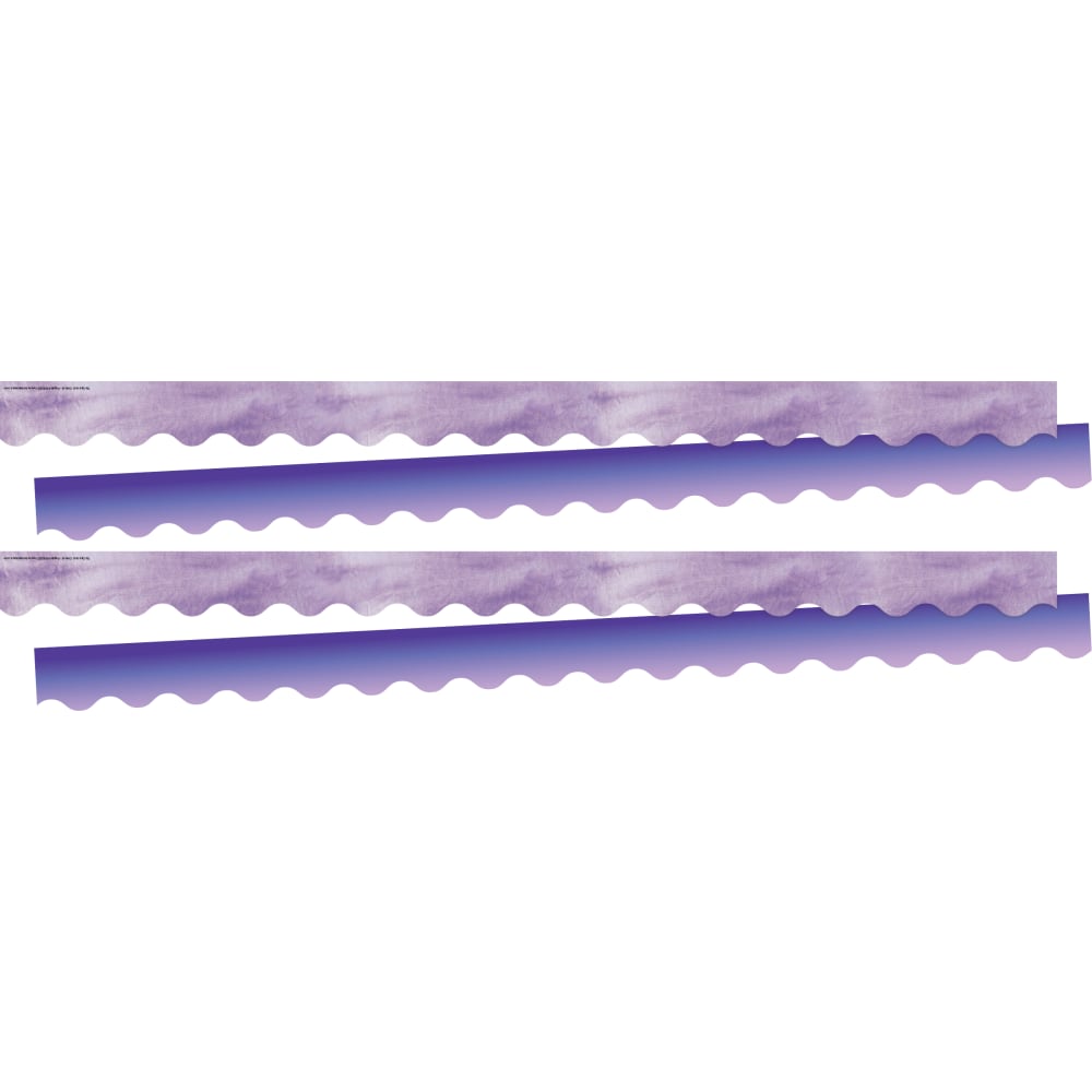 Barker Creek Double-Sided Scalloped-Edge Border Strips, Purple Tie-Dye/Ombre, 2-1/4in x 36in, Set Of 26 Strips MPN:4331