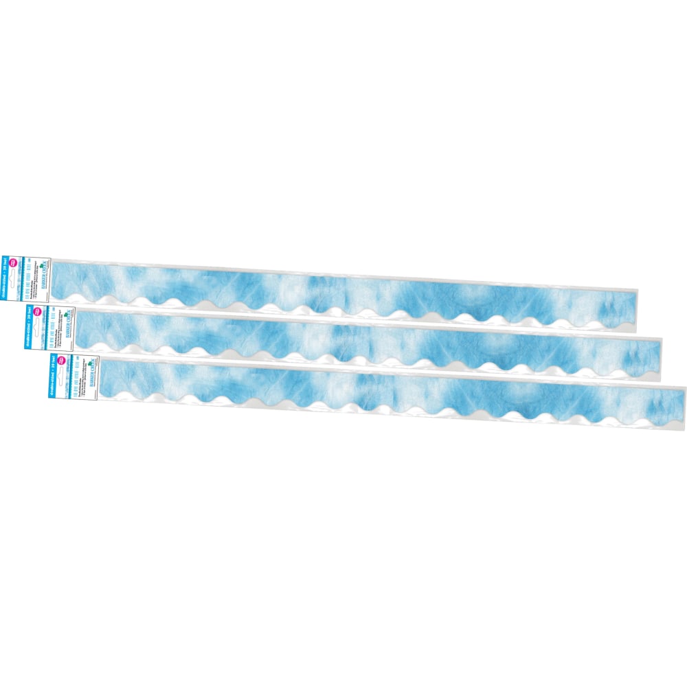 Barker Creek Double-Sided Scalloped-Edge Border Strips, 2-1/4in x 36in, Blue Tie-Dye, Pack Of 39 Strips MPN:4333