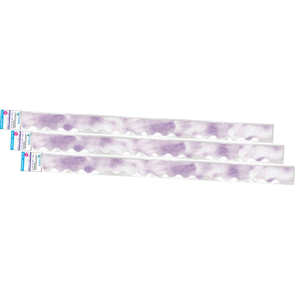 Barker Creek Double-Sided Scalloped-Edge Border Strips, 2-1/4in x 36in, Purple Tie-Dye, Pack Of 39 Strips MPN:4335