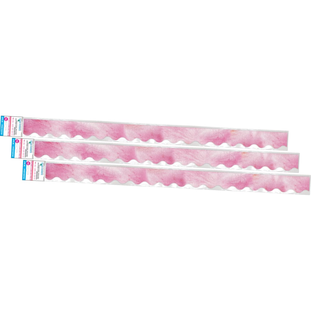Barker Creek Double-Sided Scalloped-Edge Border Strips, 2-1/4in x 36in, Pink Tie-Dye, Pack Of 39 Strips MPN:4336