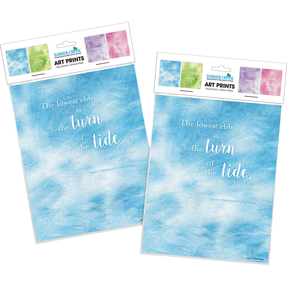 Barker Creek Art Prints, 8in x 10in, Dancing In The Rain Tie-Dye And Ombre Collection, Pre-K To College, Set Of 8 Prints MPN:4345