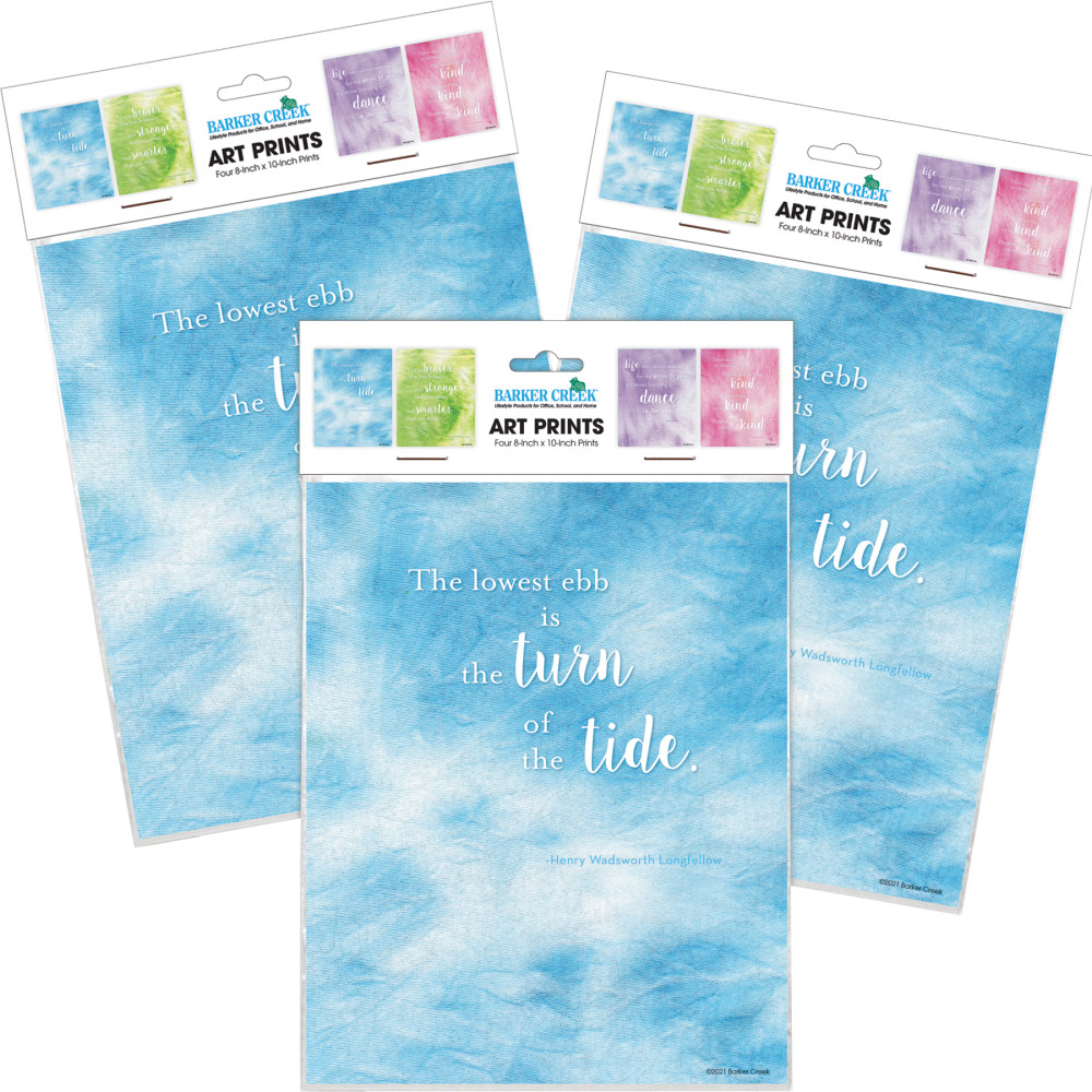 Barker Creek Art Prints, 8in x 10in, Dancing In The Rain Tie-Dye And Ombre Collection, Pre-K To College, Set Of 12 Prints MPN:4346