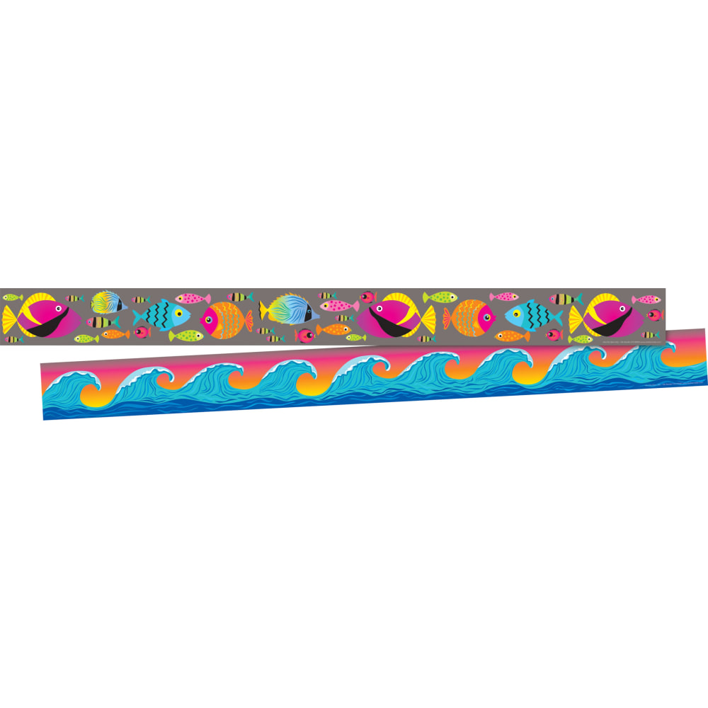 Barker Creek Double-Sided Straight-Edge Border Strips, Kai Ola Tropical Fish, 3in x 35in, Set Of 12 Strips MPN:918