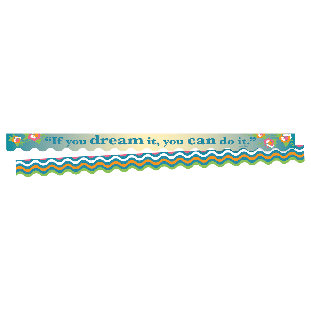 Barker Creek Scalloped-Edge Border Strips, 2 1/4in x 36in, You Can Do It, Pre-K To College, Pack Of 26 MPN:BC3699