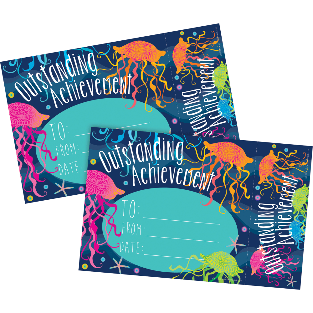 Barker Creek Kai Ola Awards & Bookmarks, Outstanding Achievement, 8-1/2in x 5-1/2in, Set Of 60 MPN:4158