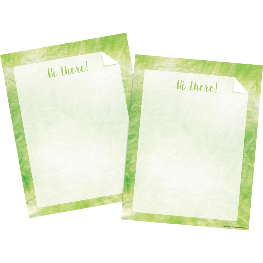 Barker Creek Designer Computer Paper, 8-1/2in x 11in, Lime Tie-Dye, 50 Sheets Per Pack, Set Of 2 Packs MPN:4339