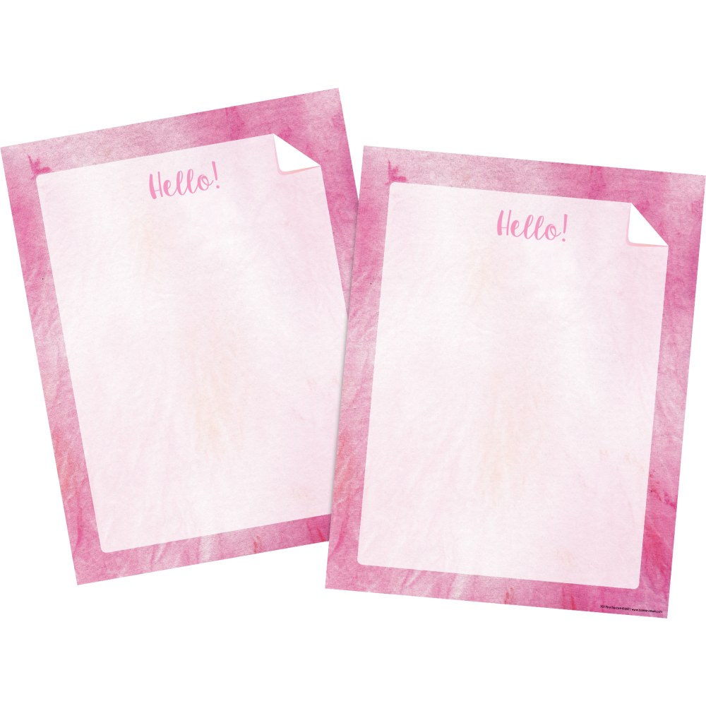 Barker Creek Designer Computer Paper, 8-1/2in x 11in, Pink Tie-Dye, 50 Sheets Per Pack, Set Of 2 Packs MPN:4340