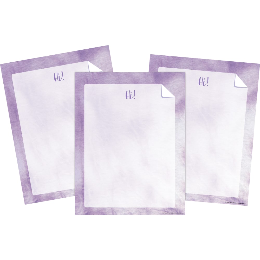 Barker Creek Designer Computer Paper, 8-1/2in x 11in, Purple Tie-Dye, 50 Sheets Per Pack, Case Of 3 Packs MPN:4342