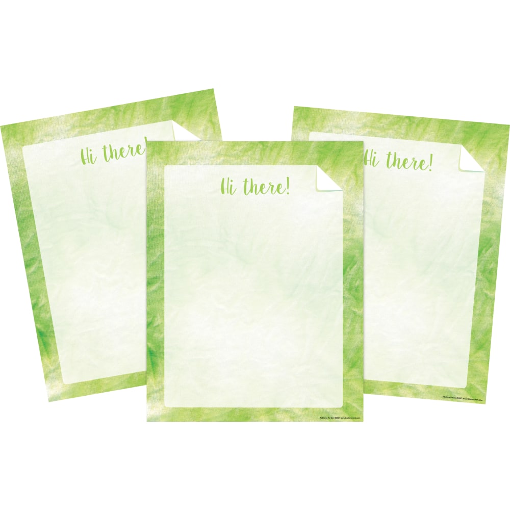 Barker Creek Designer Computer Paper, 8-1/2in x 11in, Lime Tie-Dye, 50 Sheets Per Pack, Case Of 3 Packs MPN:4343