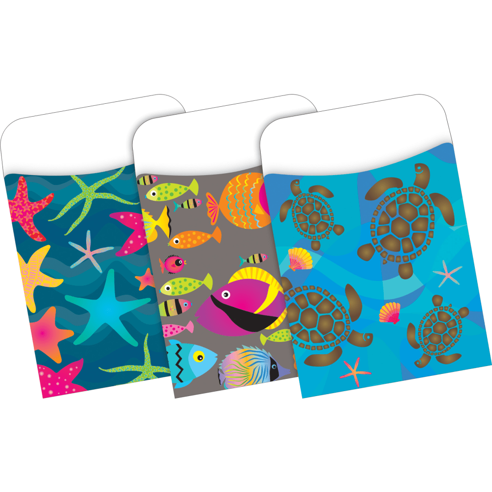 Barker Creek Peel & Stick Library Pockets, 3-1/2in x 5-1/8in, Kai Ola, Pack Of 30 Pockets MPN:1273