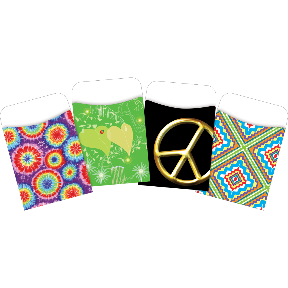 Barker Creek Peel & Stick Library Pockets, 3-1/2in x 5-1/8in, Classic Patterns, Set Of 120 Pockets MPN:4064
